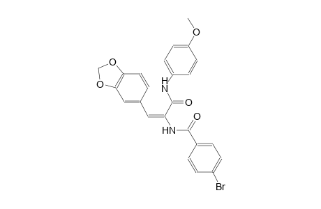 N-{(E)-2-(1,3-benzodioxol-5-yl)-1-[(4-methoxyanilino)carbonyl]ethenyl}-4-bromobenzamide