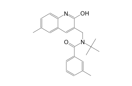 N-(tert-butyl)-N-[(2-hydroxy-6-methyl-3-quinolinyl)methyl]-3-methylbenzamide