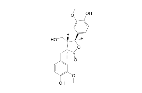 (7'S*,8S*,8'R*)-8'-(Hydrooxymethyl)-4,4'-dihydroxy-3,3'-dimethoxy-lignano-9,7'-lactone