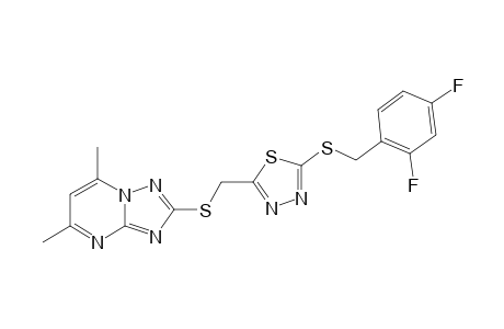 2-(2,4-Difluorobenzylthio)-5-((5,7-dimethyl-[1,2,4]triazolo[1,5-a]pyrimidin-2-ylthio)methyl)-1,3,4-thiadiazole