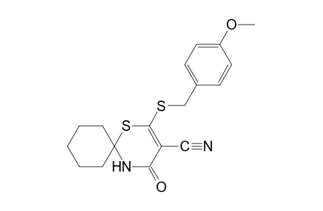 2-[(p-methoxybenzyl)thio]-4-oxo-1-thia-5-azaspiro[5.5]undec-2-ene-3-carbonitrile