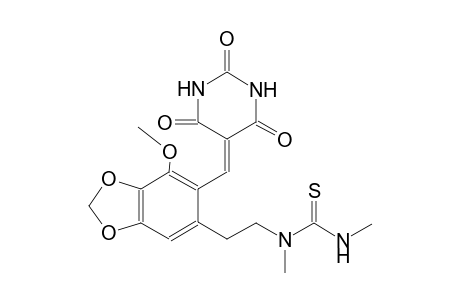 N-(2-{7-methoxy-6-[(2,4,6-trioxotetrahydro-5(2H)-pyrimidinylidene)methyl]-1,3-benzodioxol-5-yl}ethyl)-N,N'-dimethylthiourea