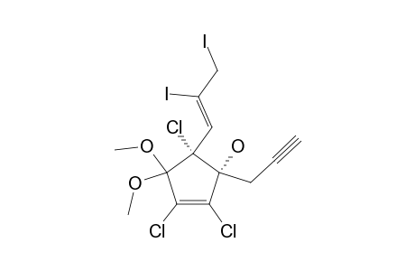 2,3,5-ALPHA-TRICHLORO-5-BETA-[(E)-2,3-DIIODO-1-PROPENYL]-4,4-DIMETHOXY-1-BETA-(2-PROPYNYL)-2-CYClOPENTENOL