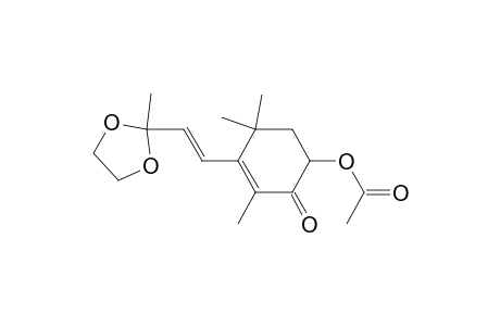 2-Cyclohexen-1-one, 6-(acetyloxy)-2,4,4-trimethyl-3-[2-(2-methyl-1,3-dioxolan-2-yl)ethenyl]-, (E)-(.+-.)-