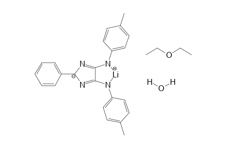 {[1,5-bis(p-Tolylimino)-3-phenyl-1,3-diazol]-(diethylether)(water)]lithium
