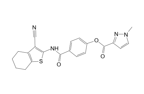 1H-pyrazole-3-carboxylic acid, 1-methyl-, 4-[[(3-cyano-4,5,6,7-tetrahydro-1-benzothiophen-2-yl)amino]carbonyl]phenyl ester