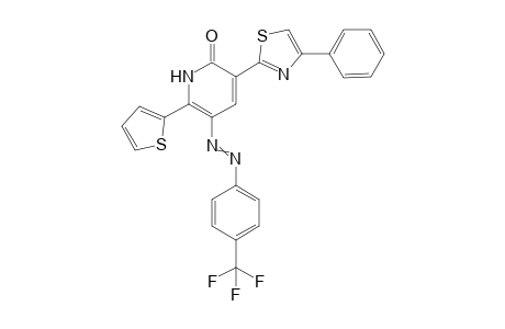 3-(4-phenylthiazol-2-yl)-6-(thiophen-2-yl)-5-((4-(trifluoro-methyl)phenyl)diazenyl)pyridine-2(1H)-one