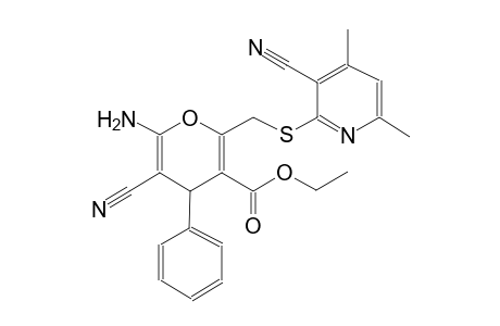 4H-pyran-3-carboxylic acid, 6-amino-5-cyano-2-[[(3-cyano-4,6-dimethyl-2-pyridinyl)thio]methyl]-4-phenyl-, ethyl ester