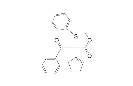 Benzenepropanoic acid, .alpha.-1-cyclopenten-1-yl-.beta.-oxo-.alpha.-(phenylthio)-, methyl ester