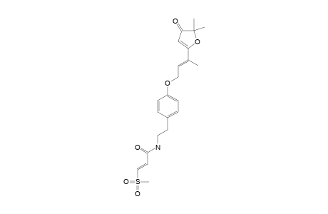 GLYPARVIN-A;(E)-3-(METHYLSULFONYL)-PROPENOIC-ACID-(E)-4-(3-(5,5-DIMETHYL-4-OXO-2-OXOLEN-2-YL)-2-BUTENYLOXY)-PHENETHYL-AMIDE