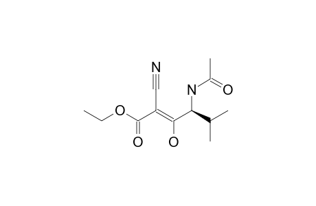 Ethyl 4-(acetylamino)-2-cyano-3-hydroxy-5-methylhex-2-enoate