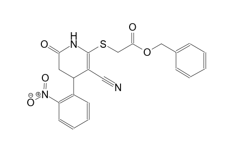 acetic acid, [[3-cyano-1,4,5,6-tetrahydro-4-(2-nitrophenyl)-6-oxo-2-pyridinyl]thio]-, phenylmethyl ester