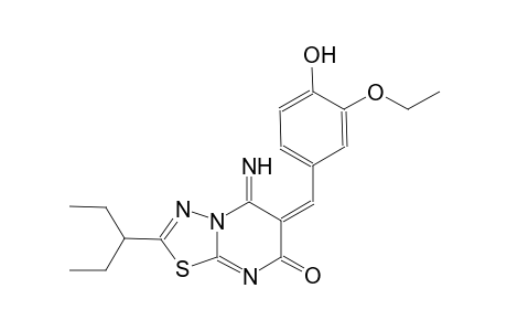 (6E)-6-(3-ethoxy-4-hydroxybenzylidene)-2-(1-ethylpropyl)-5-imino-5,6-dihydro-7H-[1,3,4]thiadiazolo[3,2-a]pyrimidin-7-one