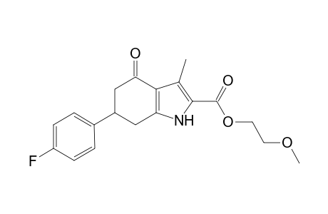1H-Indole-2-carboxylic acid, 6-(4-fluorophenyl)-3-methyl-4-oxo-4,5,6,7-tetrahydro-, 2-methoxyethyl ester