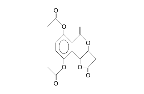6,9-Diacetoxy-3,3a,5-9b-tetrahydro-5-methylene-2H-furo(3,2-C)(2)benzopyran-2-one