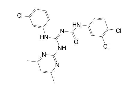 N-{(Z)-(3-chloroanilino)[(4,6-dimethyl-2-pyrimidinyl)amino]methylidene}-N'-(3,4-dichlorophenyl)urea