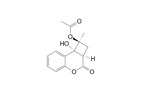 3H-Benzo[b]cyclobuta[d]pyran-3-one, 1-(acetyloxy)-1,2,2a,8b-tetrahydro-8b-hydroxy-1-methyl-, (1.alpha.,2a.alpha.,8b.alpha.)-(.+-.)-