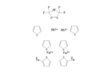diiron(II) dirhodium(III) bis(2-telluridocyclopenta-2,4-dien-1-ide) tetracyclopenta-2,4-dien-1-ide perfluorobut-2-ene-2,3-diide