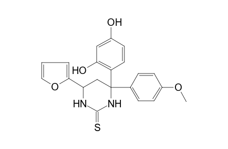 4-(2,4-dihydroxyphenyl)-6-(2-furanyl)-4-(4-methoxyphenyl)-1,3-diazinane-2-thione