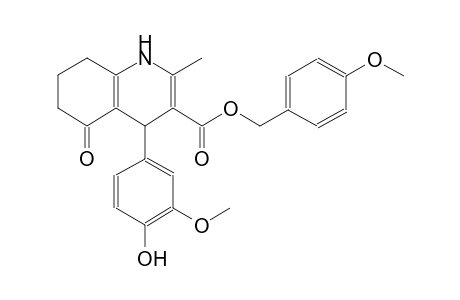 3-quinolinecarboxylic acid, 1,4,5,6,7,8-hexahydro-4-(4-hydroxy-3-methoxyphenyl)-2-methyl-5-oxo-, (4-methoxyphenyl)methyl ester