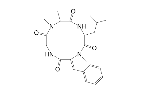 Cyclo(N-methyl-D-alanyl-L-leucyl-N-methyl-(Z)-dehydrophenylalanylglycyl)