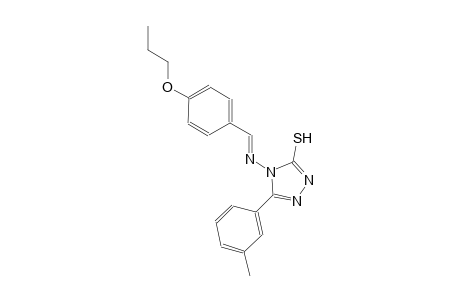 5-(3-methylphenyl)-4-{[(E)-(4-propoxyphenyl)methylidene]amino}-4H-1,2,4-triazol-3-yl hydrosulfide