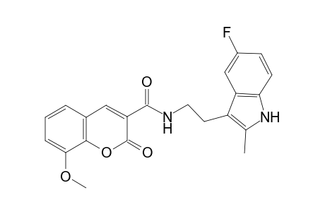 N-[2-(5-fluoranyl-2-methyl-1H-indol-3-yl)ethyl]-8-methoxy-2-oxidanylidene-chromene-3-carboxamide