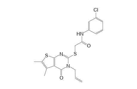 2-[(3-allyl-5,6-dimethyl-4-oxo-3,4-dihydrothieno[2,3-d]pyrimidin-2-yl)sulfanyl]-N-(3-chlorophenyl)acetamide