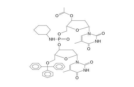 3'-O-ACETYL-5'-(5'-O-TRITYLDEOXYTHYMID-3'-YLOXY(CYCLOHEXYLAMIDO)PHOSPHORYL)DEOXYTHYMIDINE (DIASTEREOMER MIXTURE)