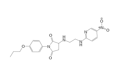 2,5-pyrrolidinedione, 3-[[2-[(5-nitro-2-pyridinyl)amino]ethyl]amino]-1-(4-propoxyphenyl)-