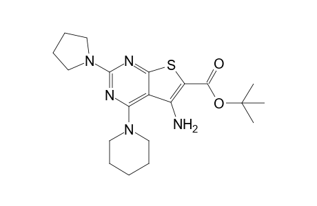 5-amino-4-(1-piperidinyl)-2-(1-pyrrolidinyl)-6-thieno[2,3-d]pyrimidinecarboxylic acid tert-butyl ester