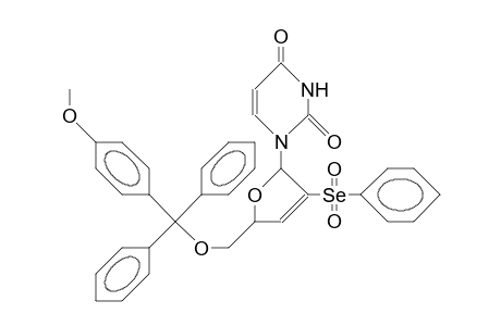 1-(5'-O-<4-Monomethoxy-trityl>-2',3'-dideoxy-2'-phenylselenonyl-B-D-glycero-pent-2'-enofuranosyl)-uracil