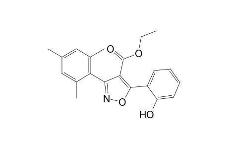 4-Isoxazolecarboxylic acid, 5-(2-hydroxyphenyl)-3-(2,4,6-trimethylphenyl)-, ethyl ester