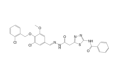 N-{5-[2-((2E)-2-{3-chloro-4-[(2-chlorobenzyl)oxy]-5-methoxybenzylidene}hydrazino)-2-oxoethyl]-1,3,4-thiadiazol-2-yl}benzamide