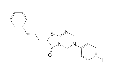 (7Z)-3-(4-iodophenyl)-7-[(2E)-3-phenyl-2-propenylidene]-3,4-dihydro-2H-[1,3]thiazolo[3,2-a][1,3,5]triazin-6(7H)-one
