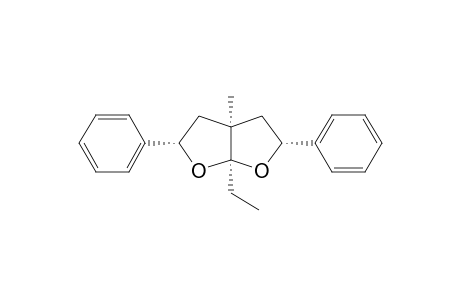 (2.alpha.,3a.alpha.,5.alpha.,6a.alpha.)-6a-Ethyl-3a-methyl-2,5-diphenyl-2,3,3a,4,5,6a-hexahydrofuro[2,3-b]furan