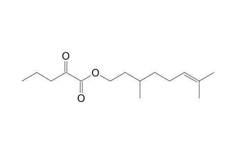 2-ketovaleric acid 3,7-dimethyloct-6-enyl ester