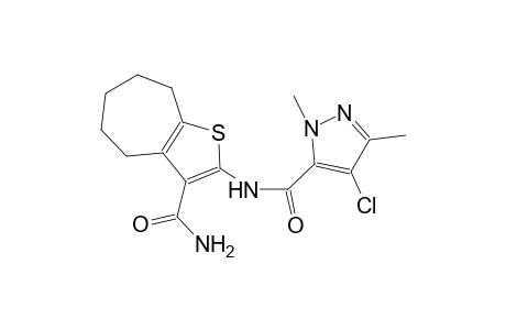 N-[3-(aminocarbonyl)-5,6,7,8-tetrahydro-4H-cyclohepta[b]thien-2-yl]-4-chloro-1,3-dimethyl-1H-pyrazole-5-carboxamide