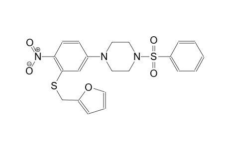 1-{3-[(2-furylmethyl)sulfanyl]-4-nitrophenyl}-4-(phenylsulfonyl)piperazine