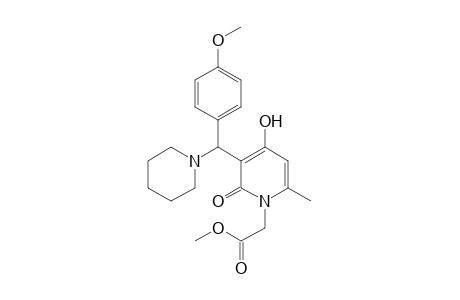 1-(Methoxycarbonyl)methylene-4-hydroxy-6-methyl-3-[4'-methoxy-..alpha.-piperidinobenzyl]-2-pyridone
