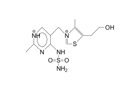 5-(5-<2-Hydroxy-ethyl>-4-methyl-3-thiazolium)-methyl-2-methyl-4-sulfamoylamino-pyrimidinium dication