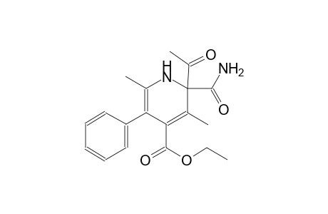 4-pyridinecarboxylic acid, 2-acetyl-2-(aminocarbonyl)-1,2-dihydro-3,6-dimethyl-5-phenyl-, ethyl ester