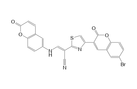 (2E)-2-[4-(6-bromo-2-oxo-2H-chromen-3-yl)-1,3-thiazol-2-yl]-3-[(2-oxo-2H-chromen-6-yl)amino]-2-propenenitrile