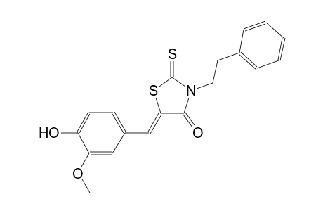 (5Z)-5-(4-hydroxy-3-methoxybenzylidene)-3-(2-phenylethyl)-2-thioxo-1,3-thiazolidin-4-one