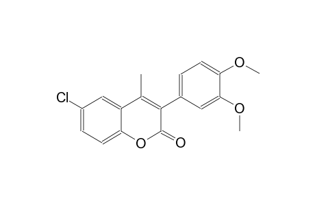 2H-1-benzopyran-2-one, 6-chloro-3-(3,4-dimethoxyphenyl)-4-methyl-