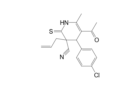 5-Acetyl-3-allyl-4-(4-chlorophenyl)-6-methyl-2-thioxo-1,2,3,4-tetrahydro-3-pyridinecarbonitrile