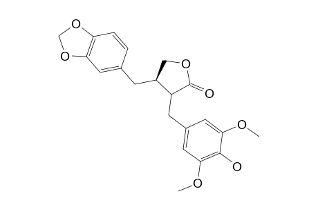 RAC-(8-ALPHA,8'-BETA)-4'-HYDROXY-3',5'-DIMETHOXY-3,4-METHYLENEDIOXYLIGNAN-9',9-OLIDE