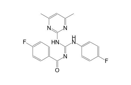 N-(4,6-dimethyl-2-pyrimidinyl)-N'-(4-fluorophenyl)-N''-[(Z)-(4-fluorophenyl)(oxo)methyl]guanidine