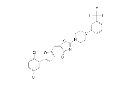 (5E)-5-{[5-(2,5-dichlorophenyl)-2-furyl]methylene}-2-{4-[3-(trifluoromethyl)phenyl]-1-piperazinyl}-1,3-thiazol-4(5H)-one