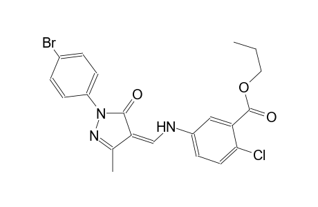 propyl 5-({(Z)-[1-(4-bromophenyl)-3-methyl-5-oxo-1,5-dihydro-4H-pyrazol-4-ylidene]methyl}amino)-2-chlorobenzoate